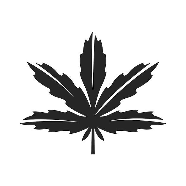 Icono de marihuana en blanco y negro