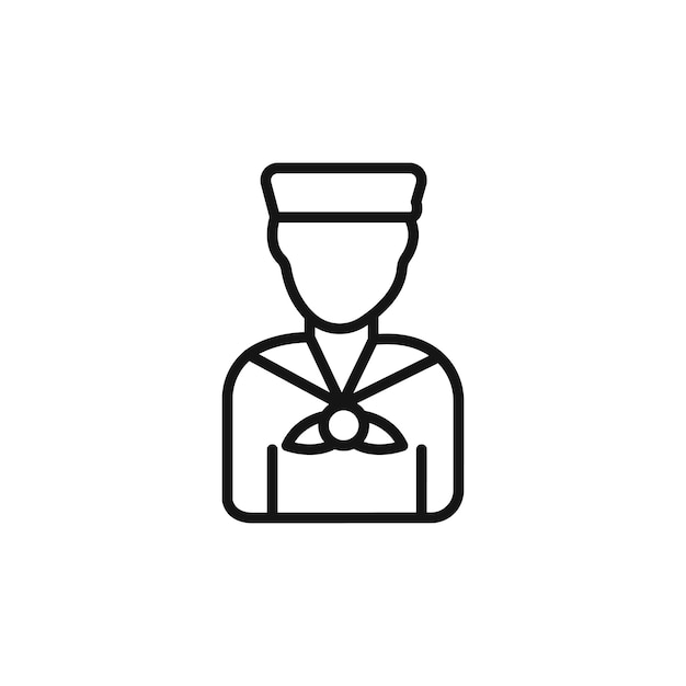 Icono de marinero Vector plano aislado en el contorno