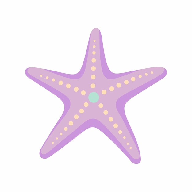 Ícono marino de estrella de mar púrpura Vector plano de dibujos animados