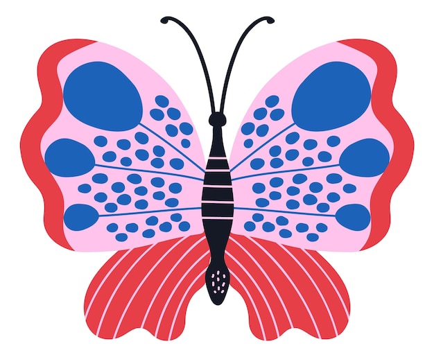 Vector icono de mariposa elemento de ornamento natural en estilo popular de moda