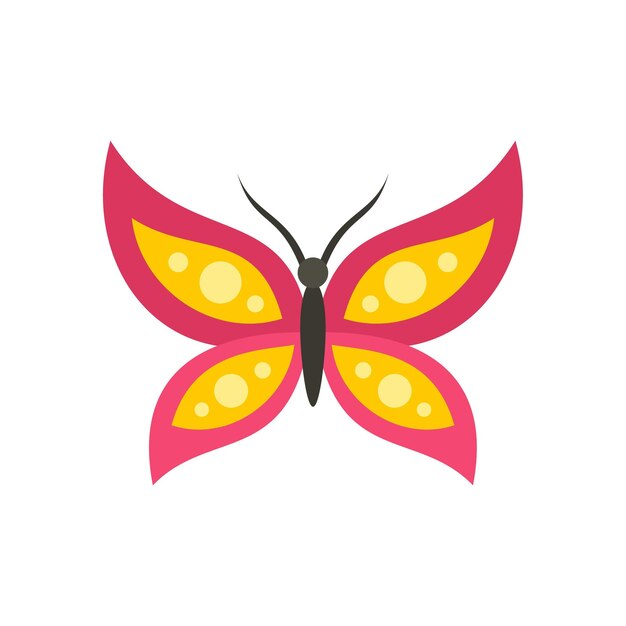 Icono de mariposa insecto Ilustración plana del icono de vector de mariposa insecto aislado sobre fondo blanco
