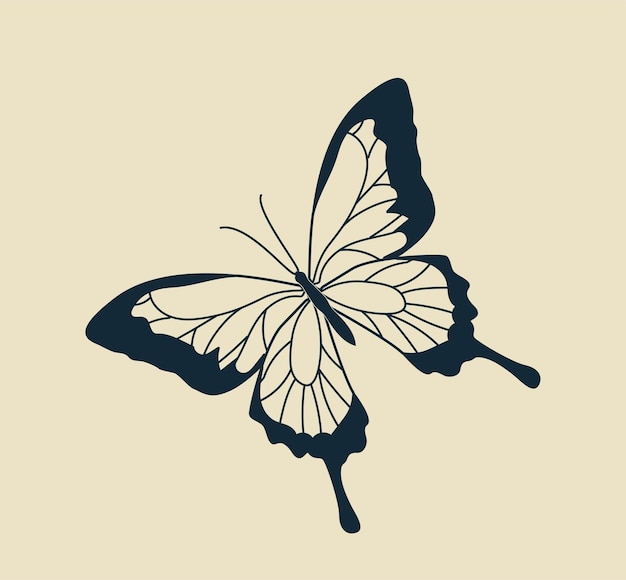 Icono de mariposa minimalista