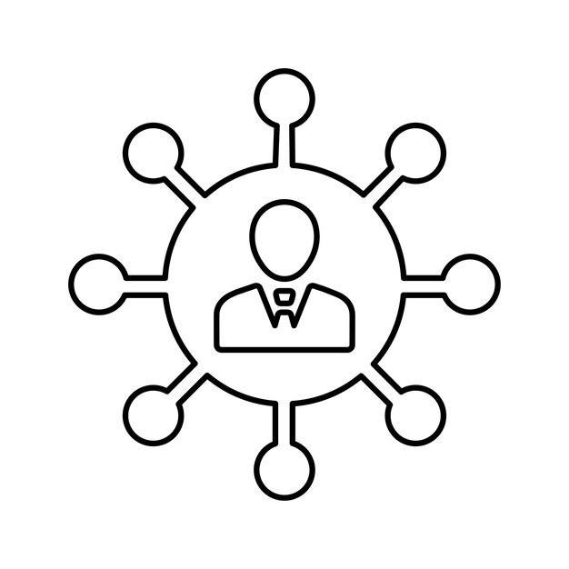 Icono de marketing de afiliación Diseño del contorno de la línea