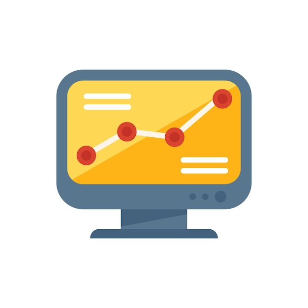 Icono de marketing de datos en línea vector plano Estrategia de medios Servicio de correo electrónico aislado