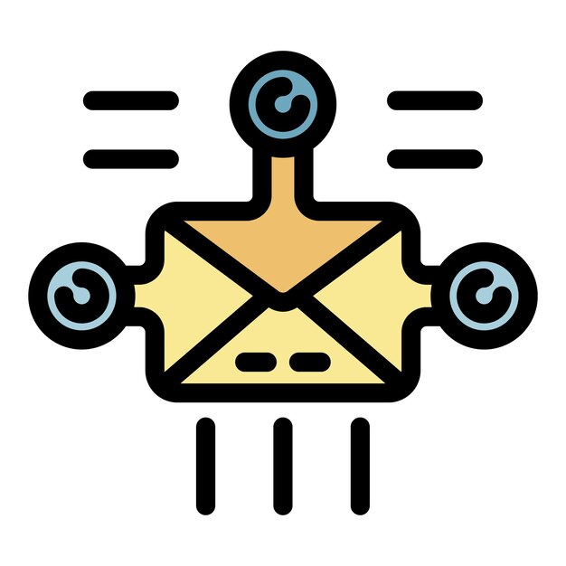 Icono de marketing de mensajes de texto Contorno de mensaje de texto de marketing de vector Icono de color plano aislado