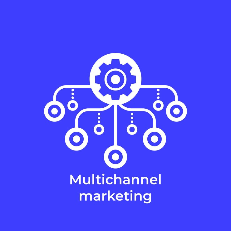Vector icono de marketing multicanal para web