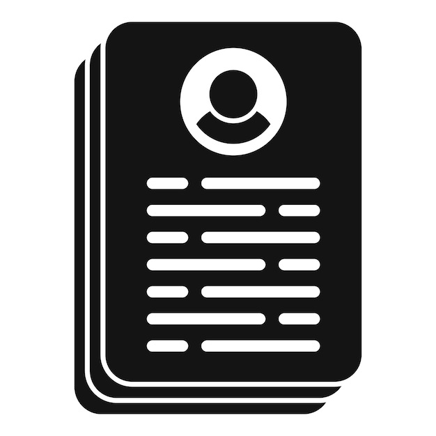Icono de marketing de papel vector simple Cliente cliente base de datos CRM