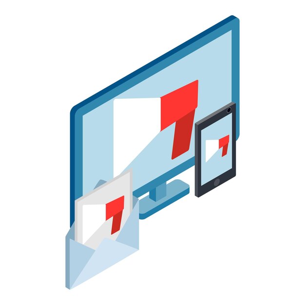 Icono de marketing saliente Ilustración isométrica del icono de vector de marketing saliente para web