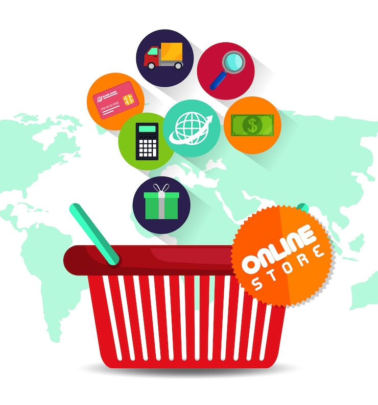 Vector icono de marketing de tienda en línea