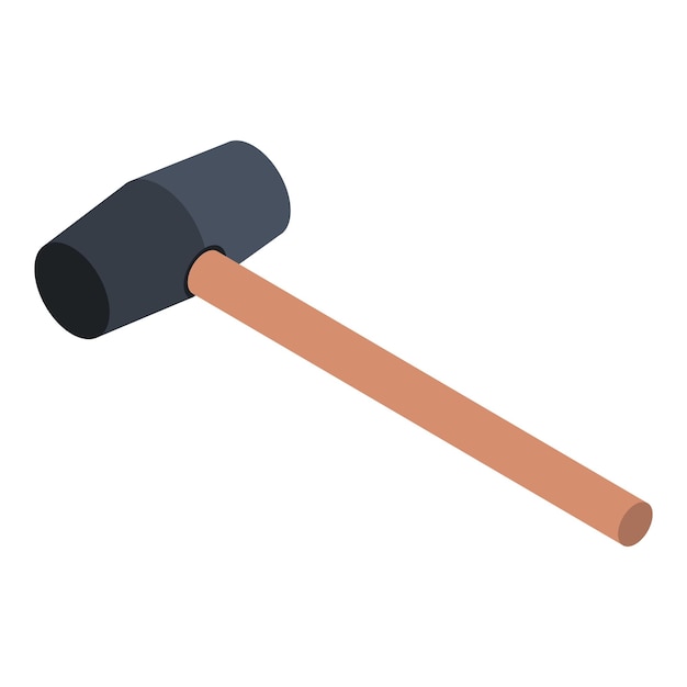 Icono de martillo de goma Isométrico del icono de vector de martillo de goma para diseño web aislado sobre fondo blanco