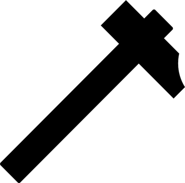 Icono de martillo en ilustración vectorial de estilo plano