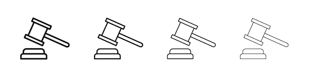 Icono de martillo logotipo lineal aislado