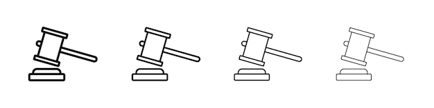 Icono de martillo logotipo lineal aislado