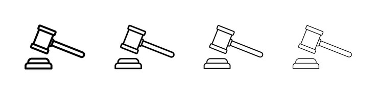 Vector icono de martillo logotipo lineal aislado