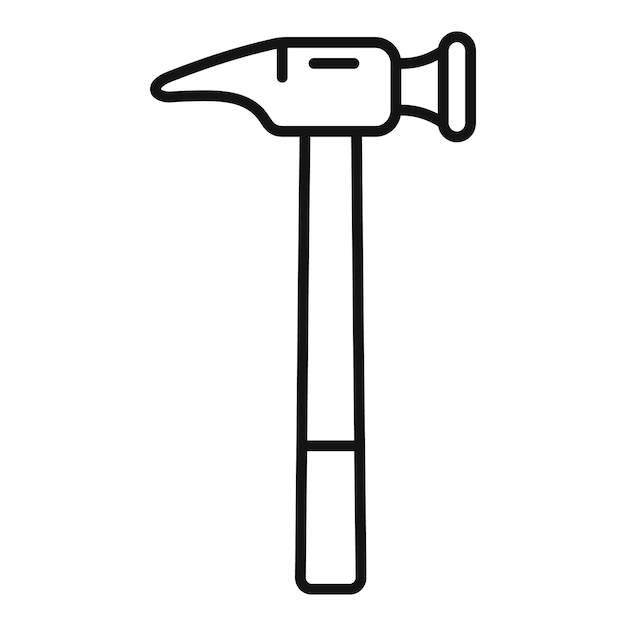 Icono de martillo de reparación de calzado Icono de vector de martillo de reparación de calzado de esquema para diseño web aislado en blanco