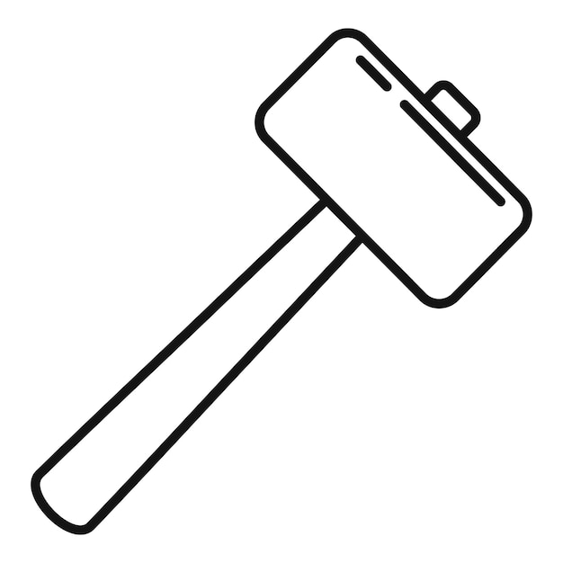 Icono de martillo de trineo de solador Icono de vector de martillo de trineo de solador de esquema para diseño web aislado sobre fondo blanco