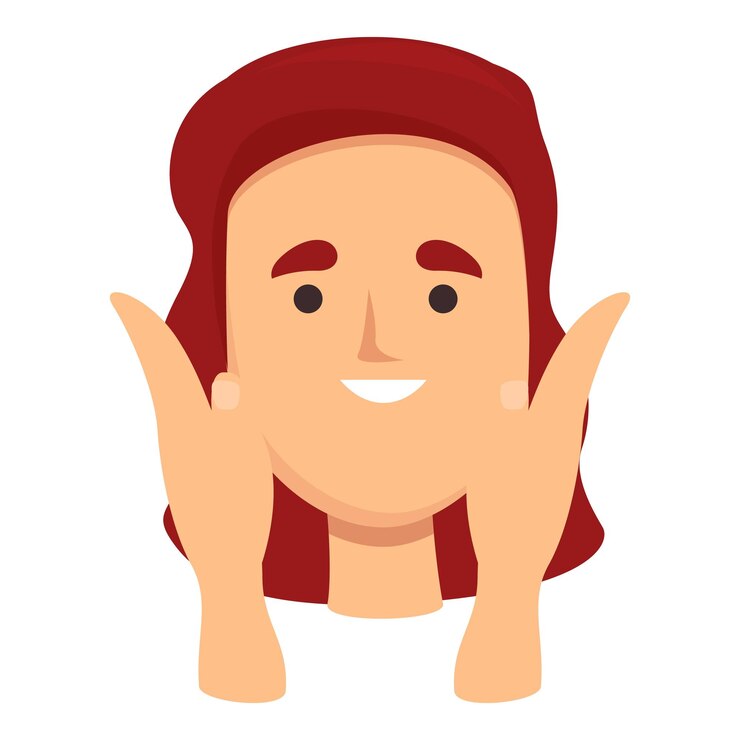 Vector icono de masaje de cara de palma vector de dibujos animados belleza de la piel cuidado de la mujer
