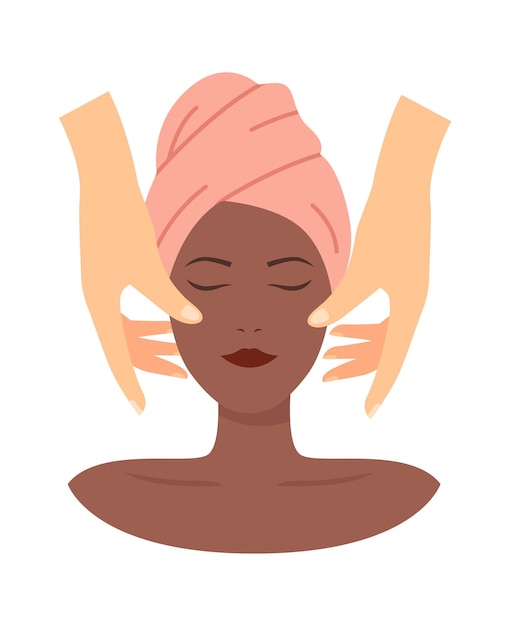 Icono de masaje facial ilustración vectorial