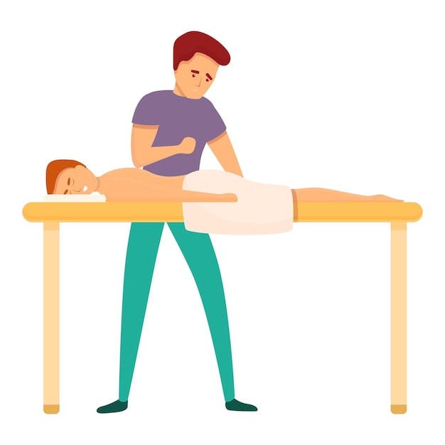 Icono de masajista de spa Caricatura de icono de vector de masajista de spa para diseño web aislado sobre fondo blanco