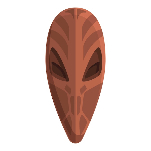 Icono de máscara africana vector de dibujos animados arte tribal cultura de persona