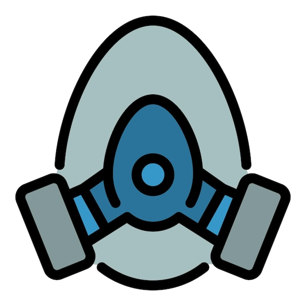 El icono de la máscara de aire del hospital Contorno del icono vectorial de la mascarilla de aire del Hospital Color plano aislado