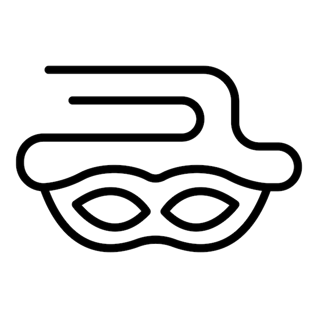 Vector icono de máscara de carnaval icono de vector de máscara de carnaval de contorno para diseño web aislado sobre fondo blanco