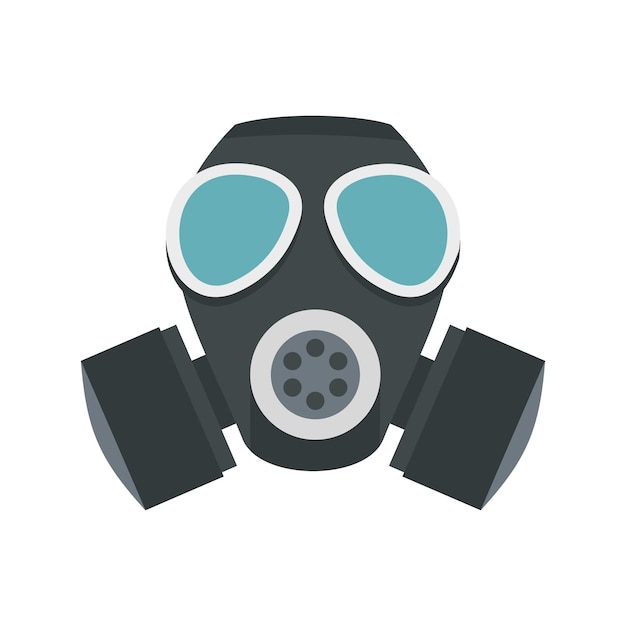 Icono de máscara de gas del ejército en estilo plano aislado en ilustración de vector de fondo blanco