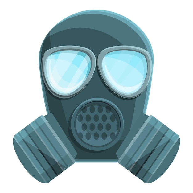 Icono de máscara de gas de peligro Caricatura de icono de vector de máscara de gas de peligro para diseño web aislado sobre fondo blanco