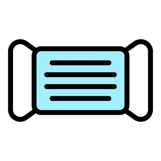 Icono de máscara médica Contorno máscara médica vector icono color plano aislado