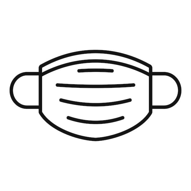 Icono de máscara médica Icono de vector de máscara médica de esquema para diseño web aislado sobre fondo blanco