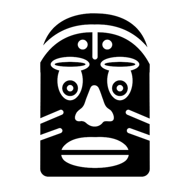 Icono de máscara primitiva en estilo lleno