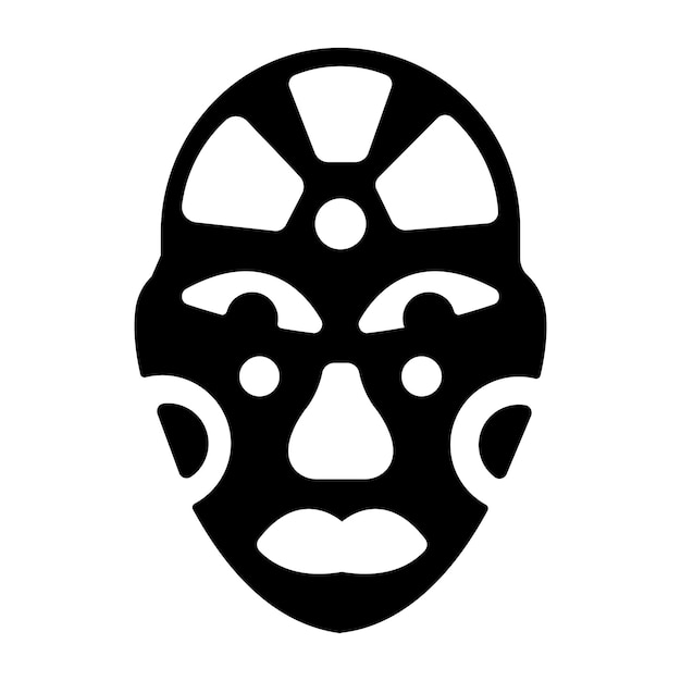 Icono de máscara primitiva en estilo lleno