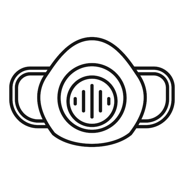 Icono de máscara de riesgo biológico Icono de vector de máscara de riesgo biológico de esquema para diseño web aislado sobre fondo blanco