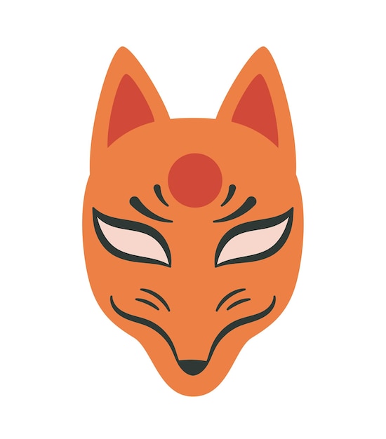 Vector icono de máscara de zorro japonés