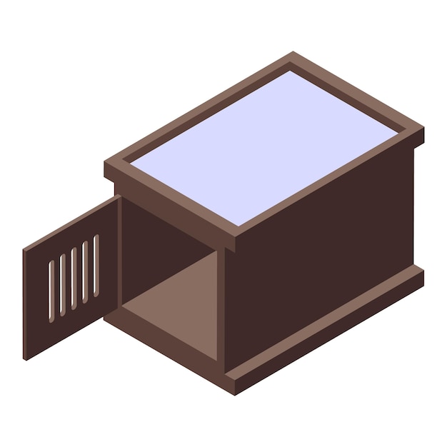 Icono de mascota casera vector isométrico Casa de cachorro Techo de madera