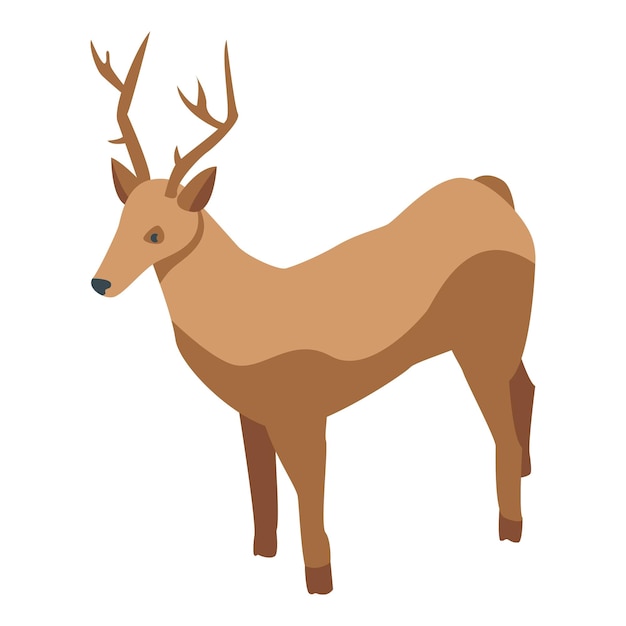 Icono de mascota de ciervo Isométrico de icono de vector de mascota de ciervo para diseño web aislado sobre fondo blanco
