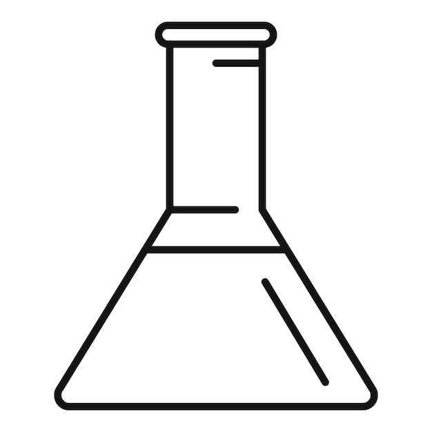 Icono de matraz completo de nanotecnología Icono de vector de matraz completo de nanotecnología de contorno para diseño web aislado sobre fondo blanco