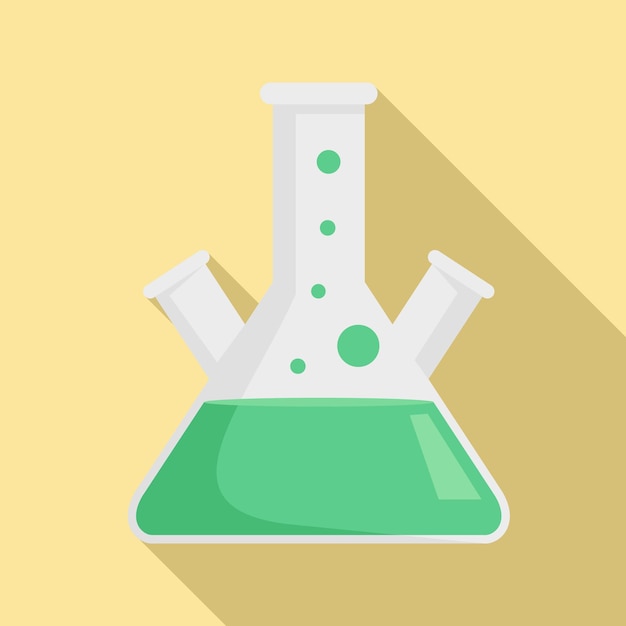 Icono de matraz de laboratorio de pruebas Ilustración plana del icono de vector de matraz de laboratorio de pruebas para diseño web