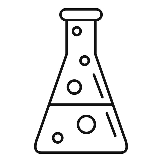 Icono de matraz de mezcla química Contorno de icono de vector de matraz de mezcla química para diseño web aislado sobre fondo blanco