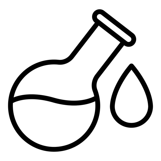 Icono de matraz de queroseno Esquema del icono de vector de matraz de queroseno para diseño web aislado sobre fondo blanco