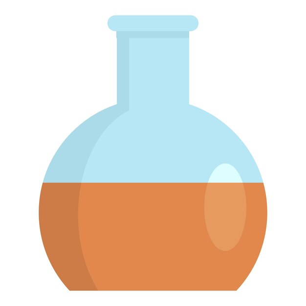 Icono de matraz de química Ilustración plana del icono de vector de matraz de química para diseño web
