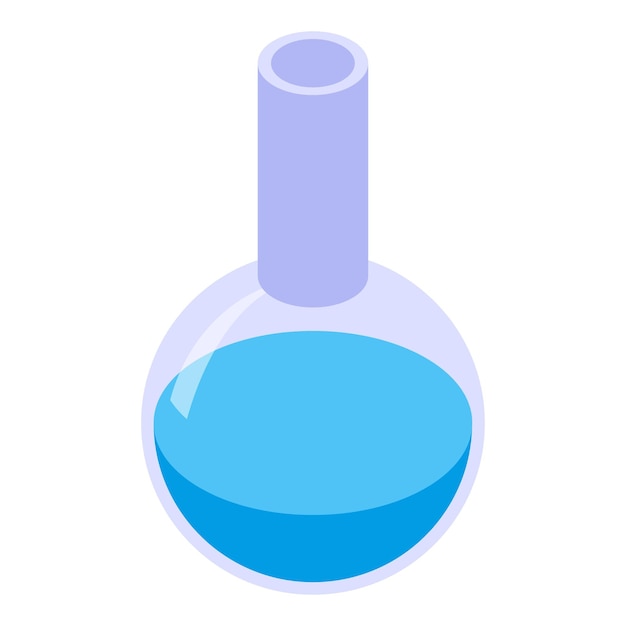 Icono de matraz químico Isométrico del icono de vector de matraz químico para diseño web aislado sobre fondo blanco