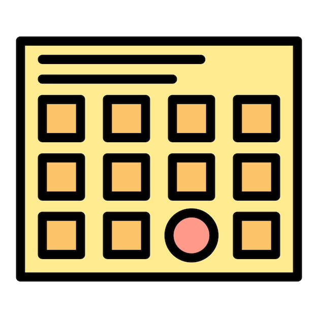 Icono de matrimonio del planificador de eventos Contorno Icono de vector de matrimonio del planificador de eventos para diseño web aislado en color plano de fondo blanco