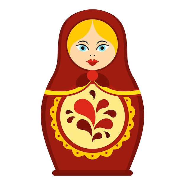 Ícono de matrioshka Ilustración plana del ícono vectorial de matriushka para la web