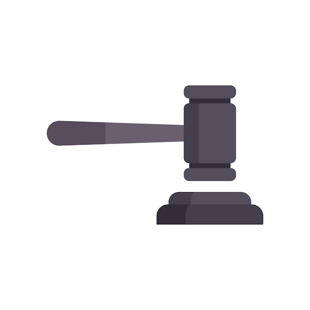 Icono de mazo de juez Ilustración plana del icono de vector de mazo de juez para diseño web