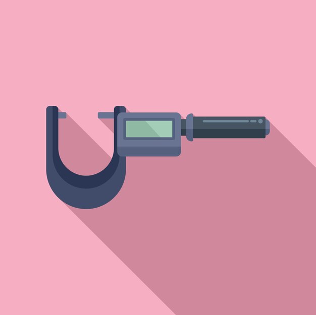 El icono de mecanizado de micrómetro digital es un vector plano. La escala es precisa.