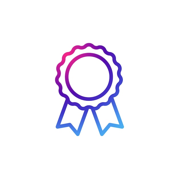 Ícono de la medalla con efecto púrpura de gradiente