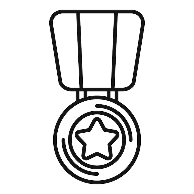 Icono de medalla militar que representa el honor y la valentía en el servicio