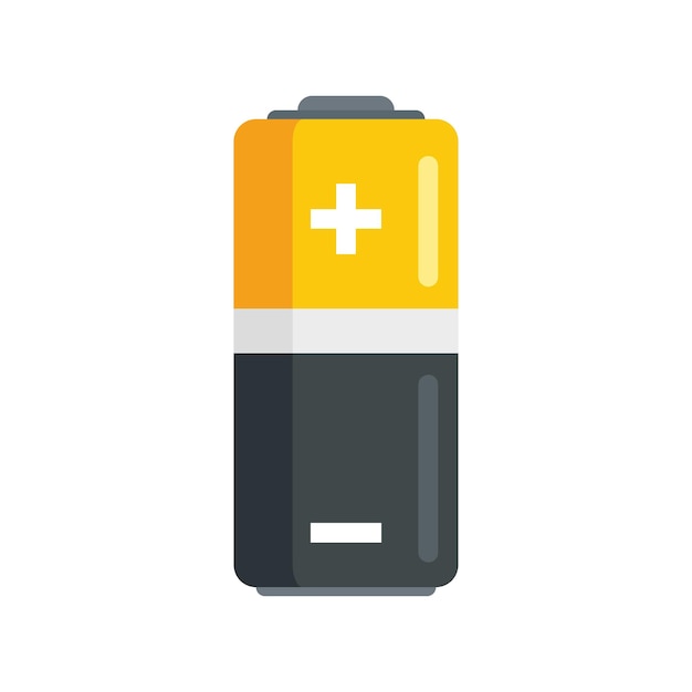 Icono de media batería vector plano Nivel de carga Célula de potencia aislada