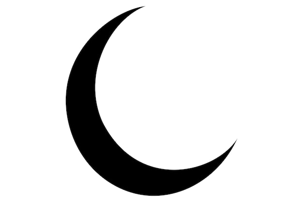 Icono de la media luna Icono de La luna Ilustración vectorial de la silueta de la luna